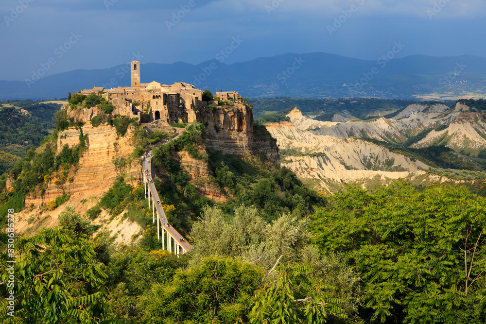 Fototapeta premium Civita di Bagnoregio (VT), Italy - May 15, 2016: Civita di Bagnoregio village, Tuscia, Lazio, Italy