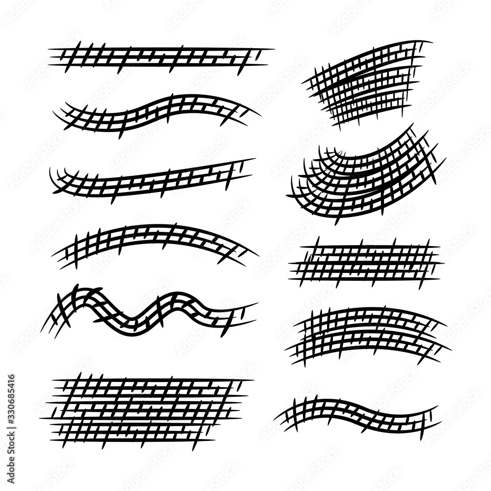 Fototapeta premium black brush stroke line vector set