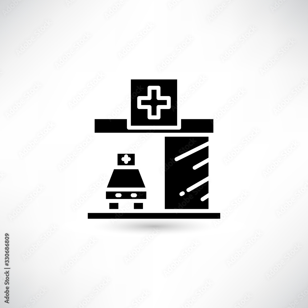 hospital icon on white background hospital icon on white background