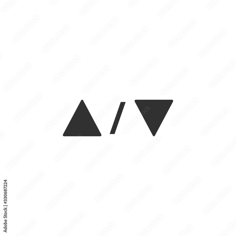 Upper and lower menu arrows. Up and down buttons. Stock Vector illustration isolated on white background. Upper and lower menu arrows. Up and down buttons. Stock Vector illustration isolated on white background.