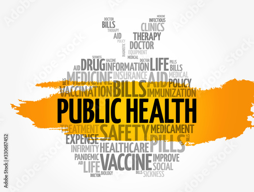 Public health apple word cloud, healthcare concept background