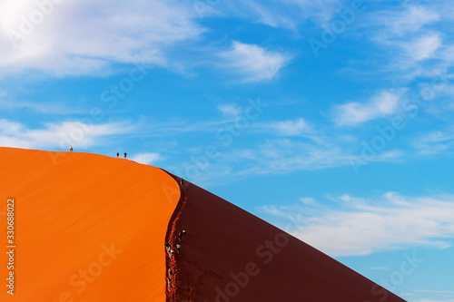 The famous 45 red sand dune in Sossusvlei. Africa, Namib Desert