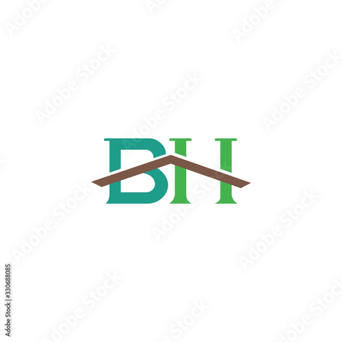 Initial letter bh or hb logo vector design template
