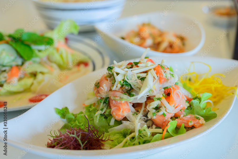 Salmon salad, Japanese food Salmon salad, Japanese food