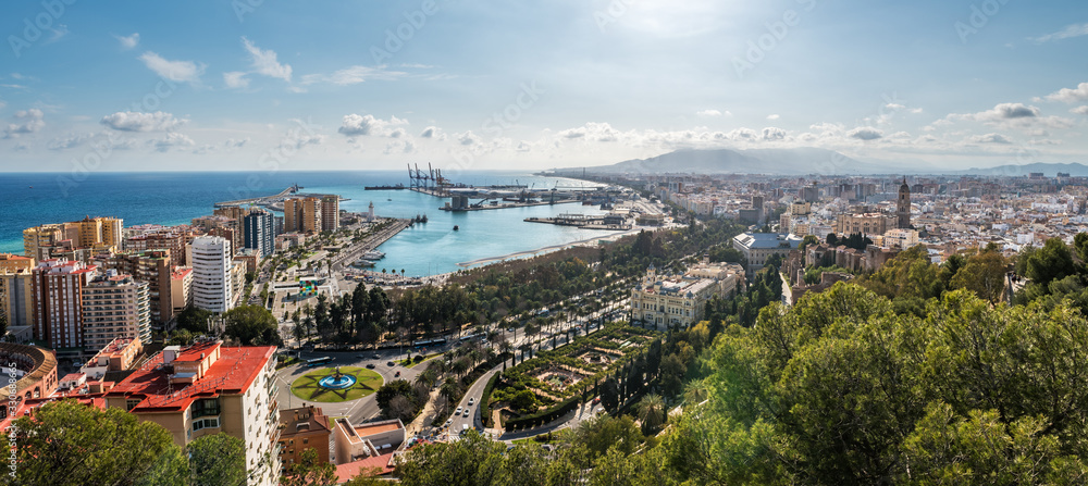 Aerial view of Malaga, Costa del Sol, Spain