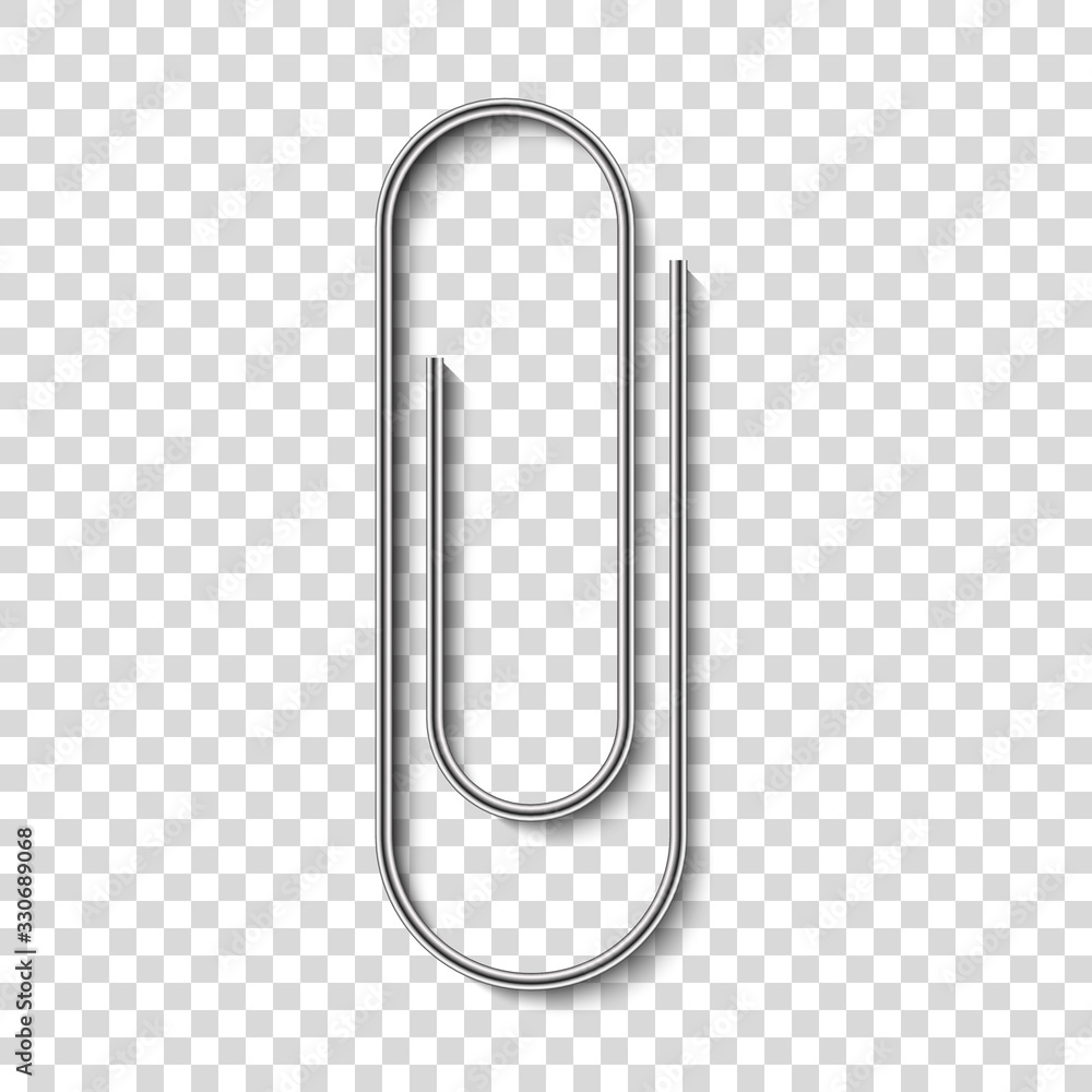 Paper clip on transparent background. Vector illustration. Paper clip on transparent background. Vector illustration.
