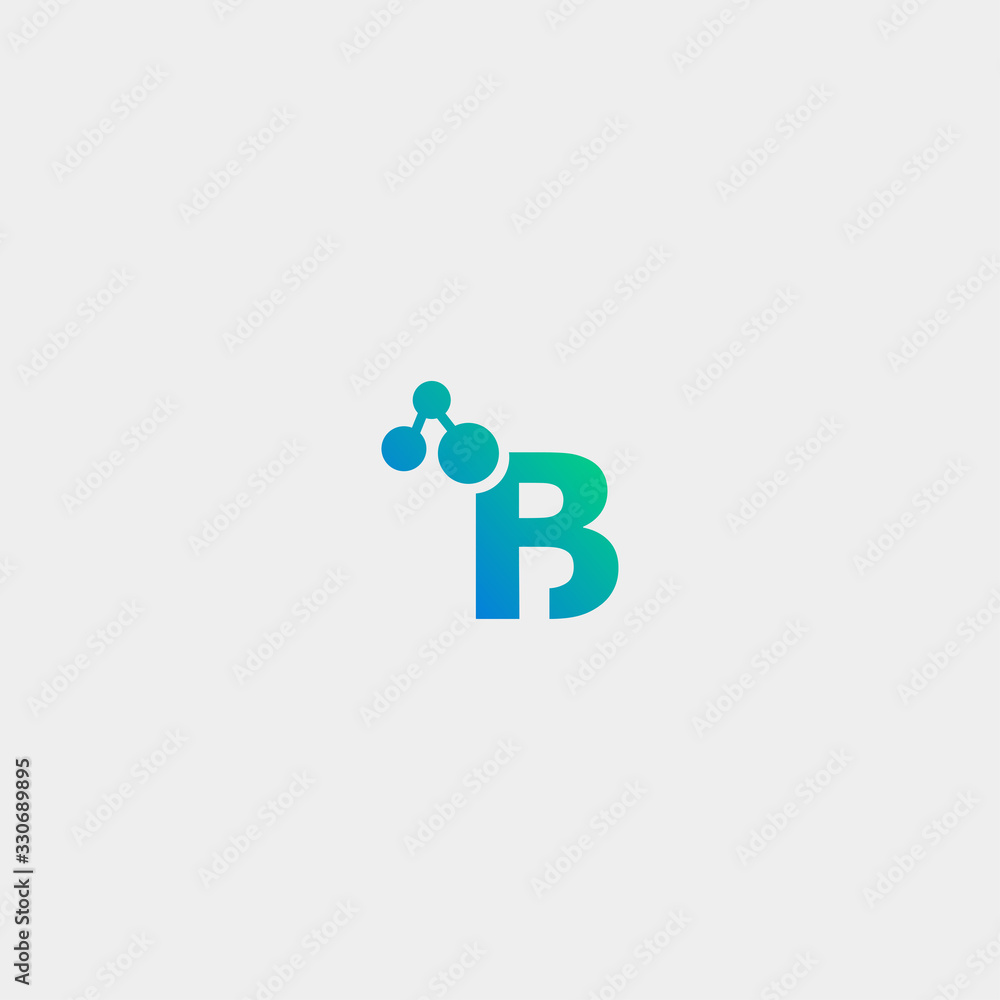 Letter B Tech logo template design in Vector illustration 