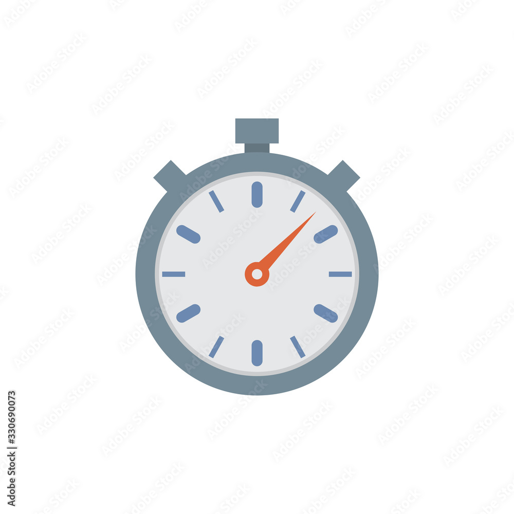 Stopwatch flat icon isolated on white. Fast time stop watch. Limited offer, deadline symbol. Vector illustration Stopwatch flat icon isolated on white. Fast time stop watch. Limited offer, deadline symbol. Vector illustration