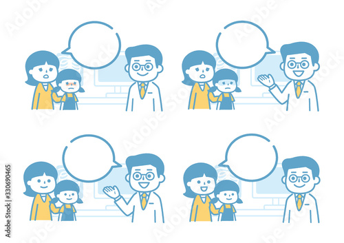 Parent and child seeing a doctor