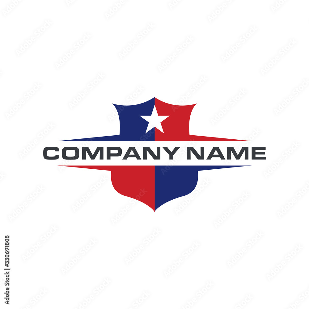 American Shield Logo Design Template