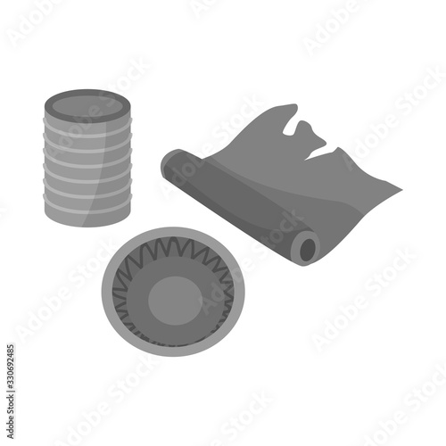 Vector design of plastic and tableware icon. Web element of plastic and rubbish stock symbol for web.