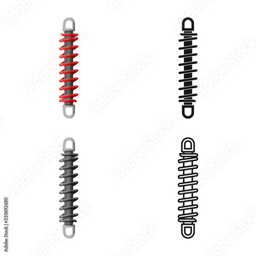 Isolated object of coil and detail symbol. Graphic of coil and metal stock vector illustration.