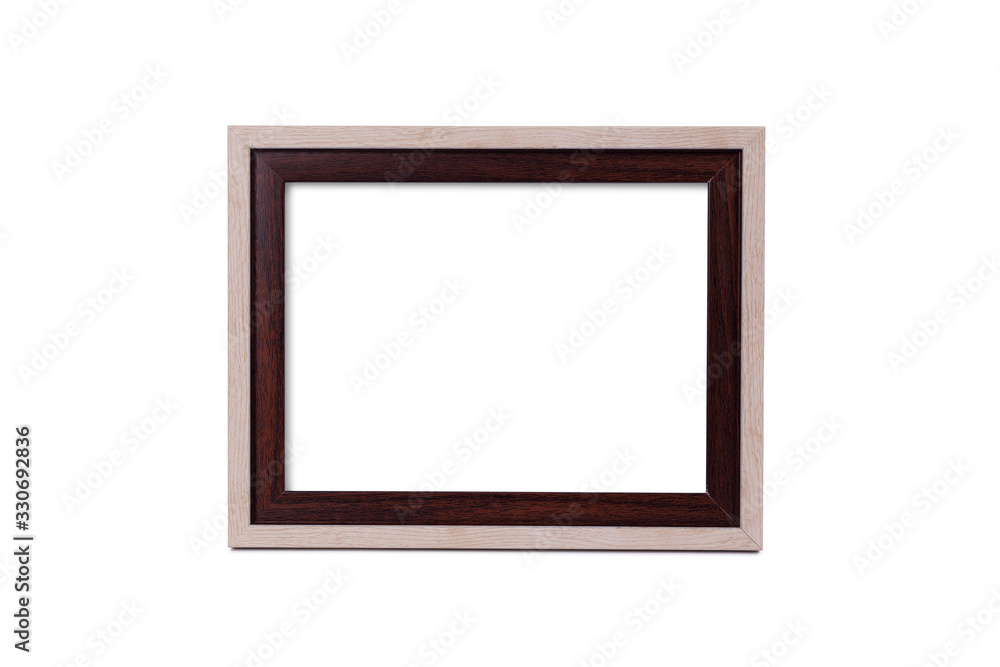 Wooden photo frame set isolated on white background. Wooden photo frame set isolated on white background.