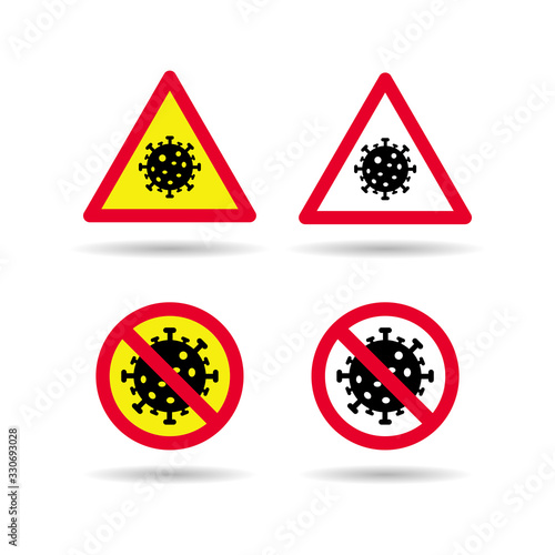 Coronavirus Bacteria Icon, 2019-nCoV Coronavirus Bacteria icon. Coronavirus outbreak Stop virus. Isolated vector icon of virus on white background for poster, banner, flyer.
