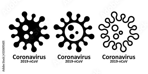 Coronavirus Bacteria Icon, 2019-nCoV Coronavirus Bacteria icon. Coronavirus outbreak Stop virus. Isolated vector icon of virus on white background for poster, banner, flyer.