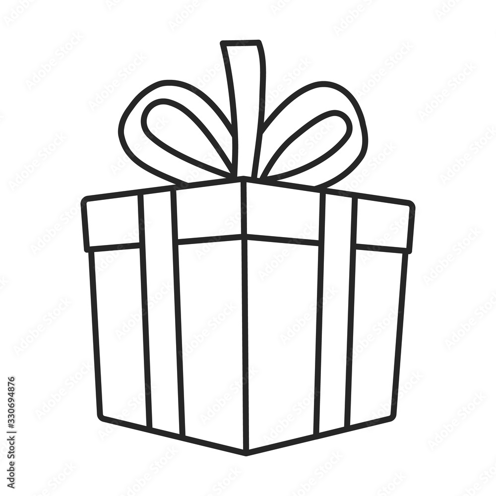 Gift box vector icon.Outline vector icon isolated on white background gift box. Gift box vector icon.Outline vector icon isolated on white background gift box.