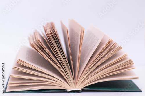 Open book on a white background  isolate. Object for design. Interest in reading  learning