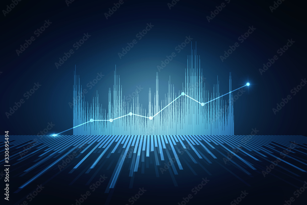 Naklejka premium 2d rendering Stock market online business concept. business Graph