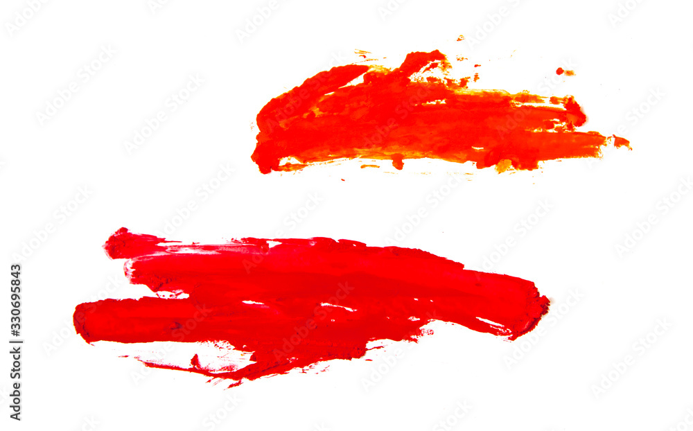 Orange and red brush stroke on a white background Orange and red brush stroke on a white background