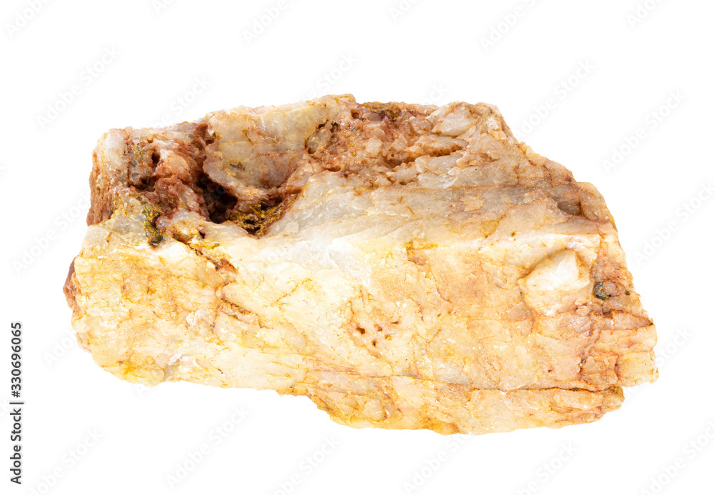 Gold stone isolated on white background, Clipping path.