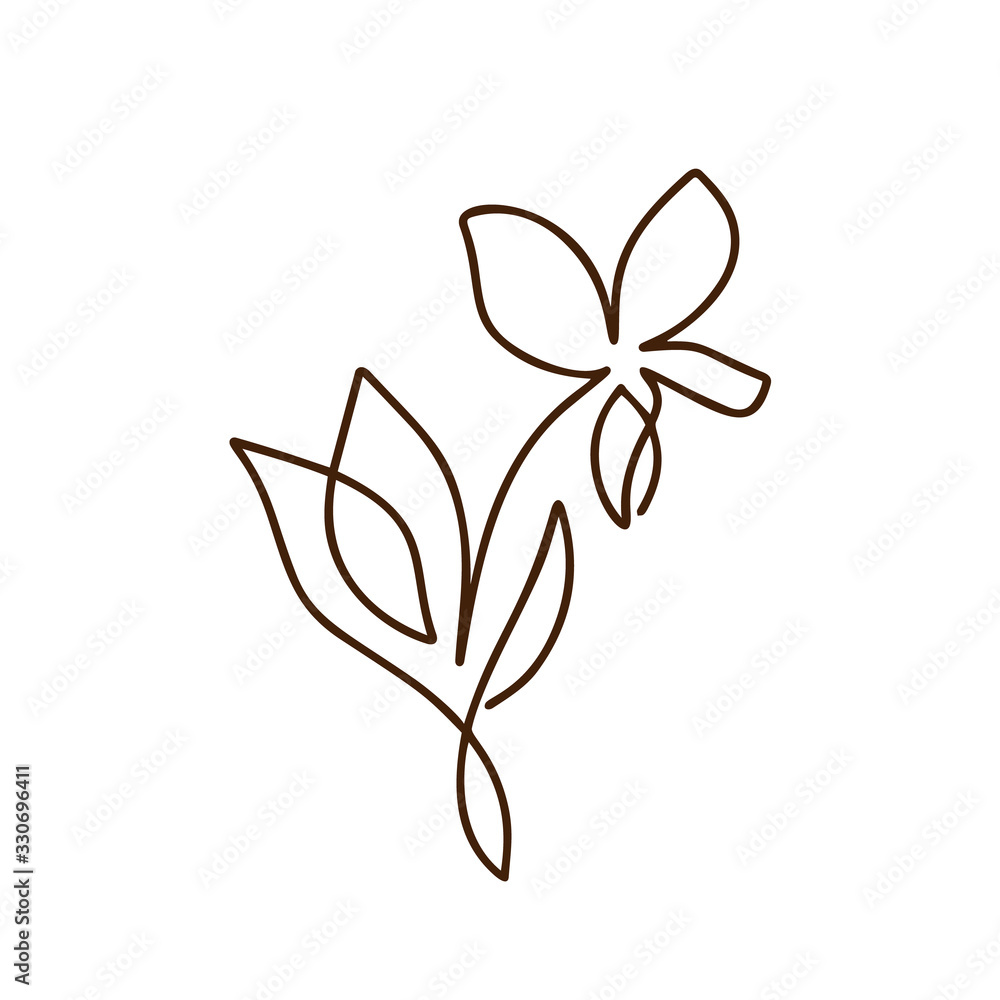 Flower vector one line art logo. Minimalist contour drawing monoline. Continuous line artwork for banner, book design, web illustration Flower vector one line art logo. Minimalist contour drawing monoline. Continuous line artwork for banner, book design, web illustration