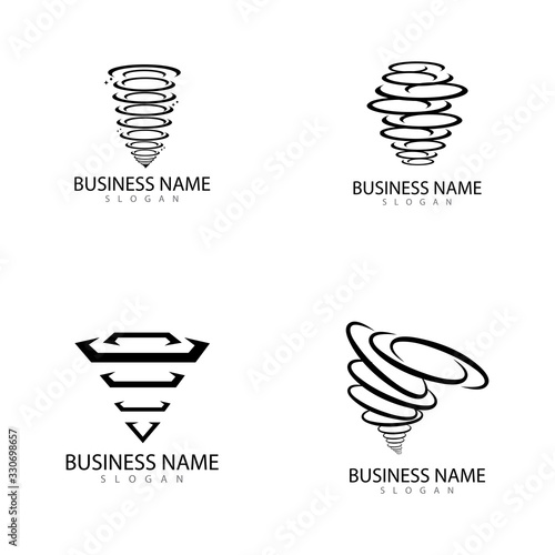 Tornado logo and storm icon  vector illustration design