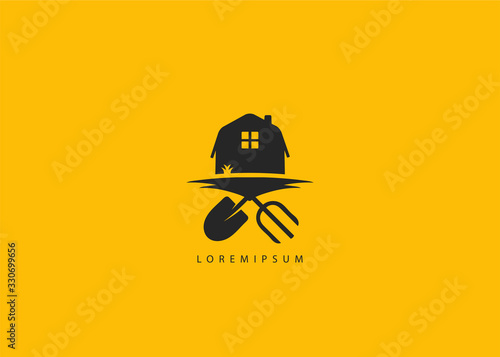 Farm House logo. Cow Farm Logo - simple logo farmer icon