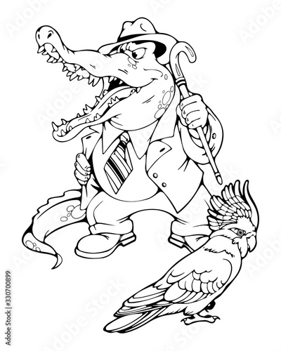 No one can please the evil and grouchy crocodile who screams loudly and waves his cane