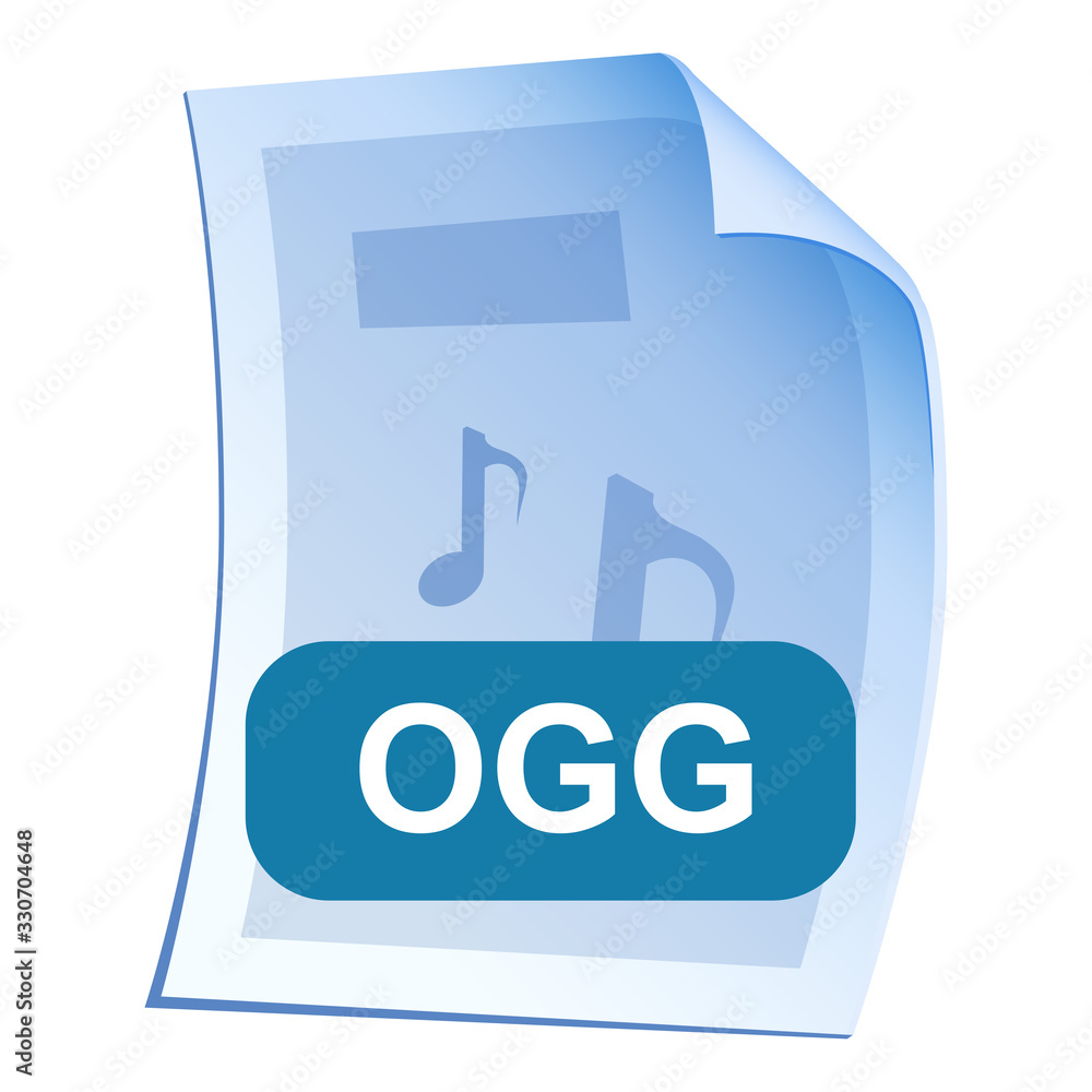 Audio File format or file extension OGG icon for interface applications