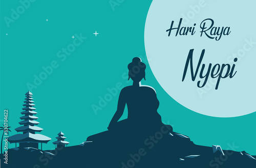 Bali's Day Of Silence And Hindu New Year Vector Illustration, Indonesia Bali's Nyepi Day, Hari Nyepi