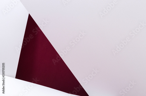Blank white and dark red paper as a background for text  advertisement.Empty space for design
