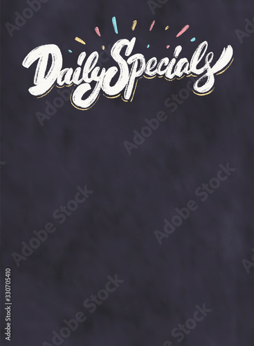 Daily specials. Chalkboard menu.