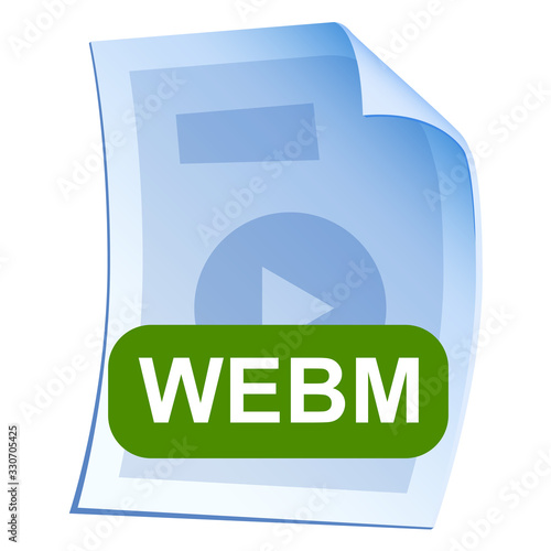 Video File format or file extension WEBM (web motion) icon for interface applications and websites isolated on white background. Online movie container for HTML5.