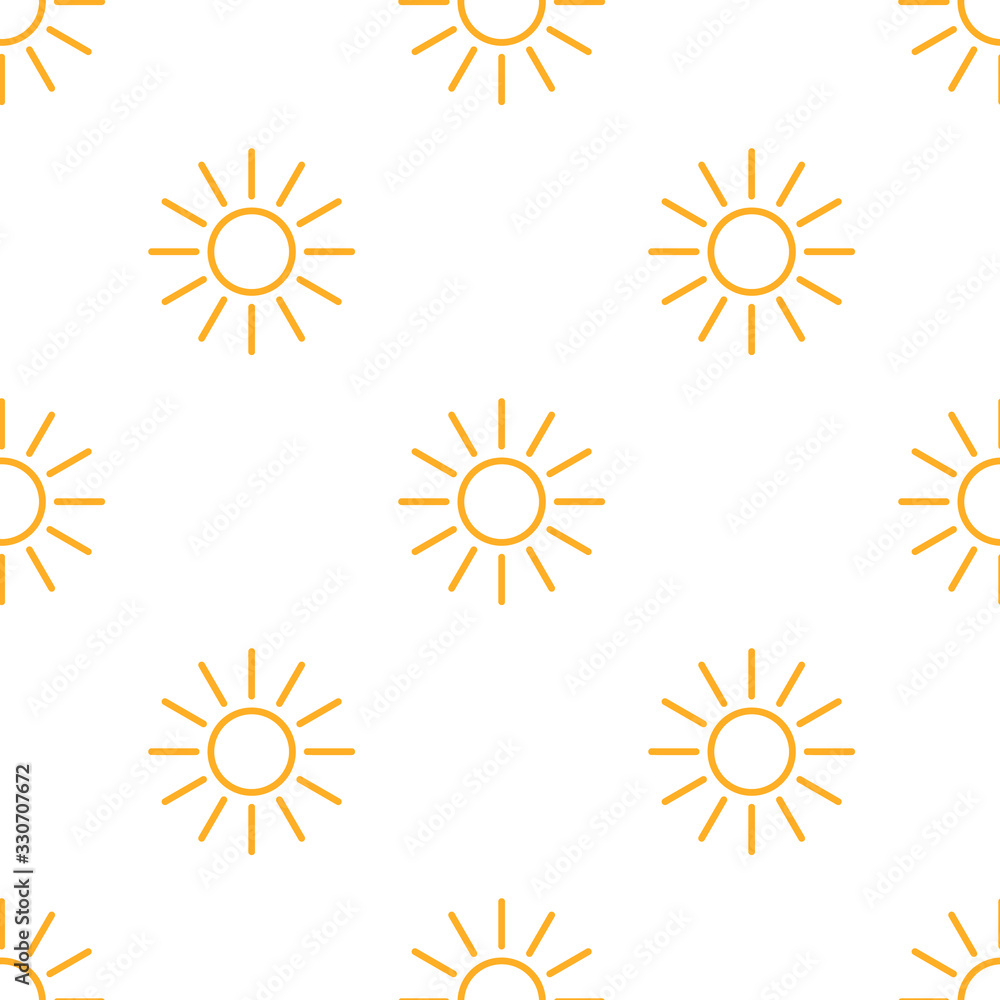 Sun seamless pattern with line icons. Sunny summer background for baby fabric, skin care cream with spf brochure abstract backdrop Sun seamless pattern with line icons. Sunny summer background for baby fabric, skin care cream with spf brochure abstract backdrop