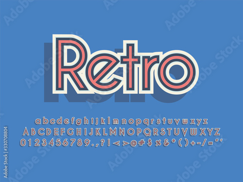 Stylish trendy logotype Retro Bar. 3D colorful Font
