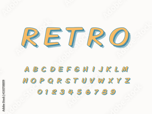 Stylish trendy logotype Retro Bar. 3D colorful Font
