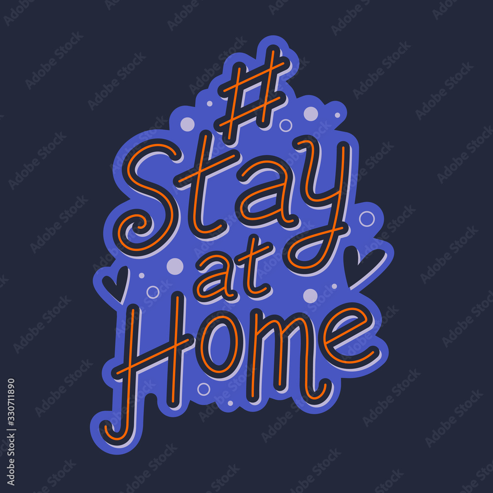 Coronavirus. Hashtag stay at home. Stay Home Sign for social media, banners, stories etv. Flat style vector illustration.