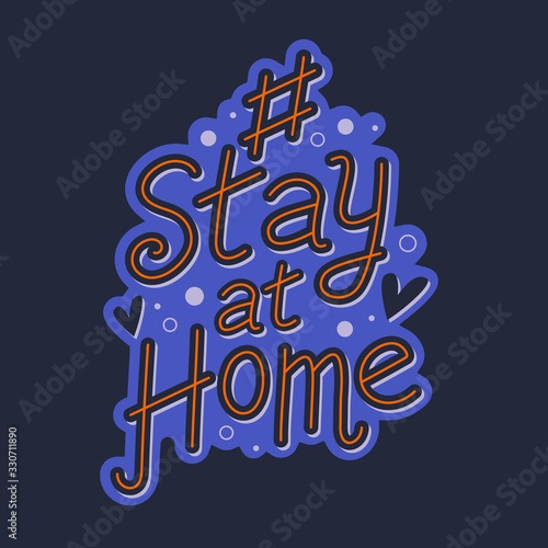 Coronavirus. Hashtag stay at home. Stay Home Sign for social media, banners, stories etv. Flat style vector illustration.