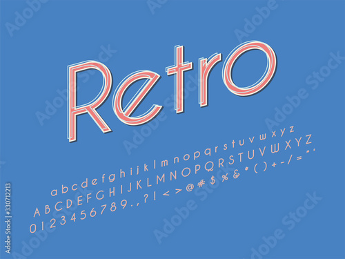 Stylish trendy logotype Retro Bar. 3D colorful Font