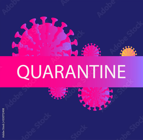 antiviral quarantine, viruses. banner, poster, vector illustration