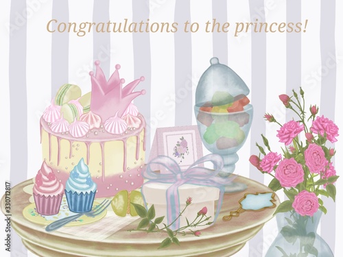 Wallpaper Mural easter card with eggs and flowers Torontodigital.ca