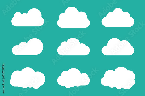 Clouds icon set flat style