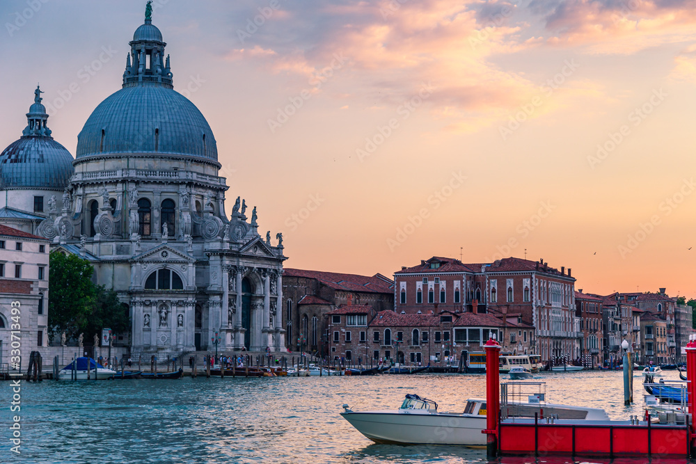 unset over Venice and the Grand Canal on a summer evening