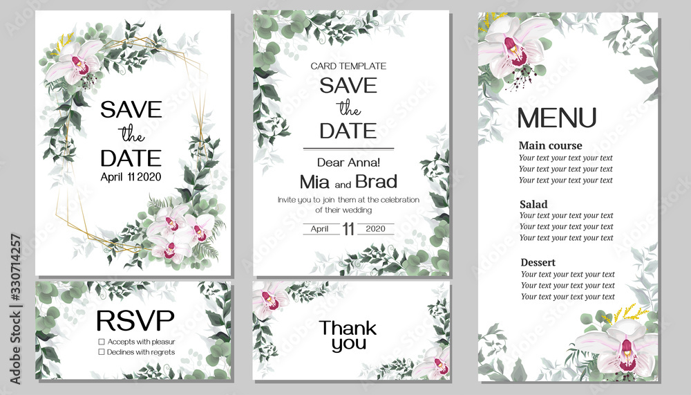 set of invitations  cards