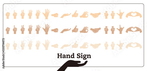 Vector illustration of various hand signs