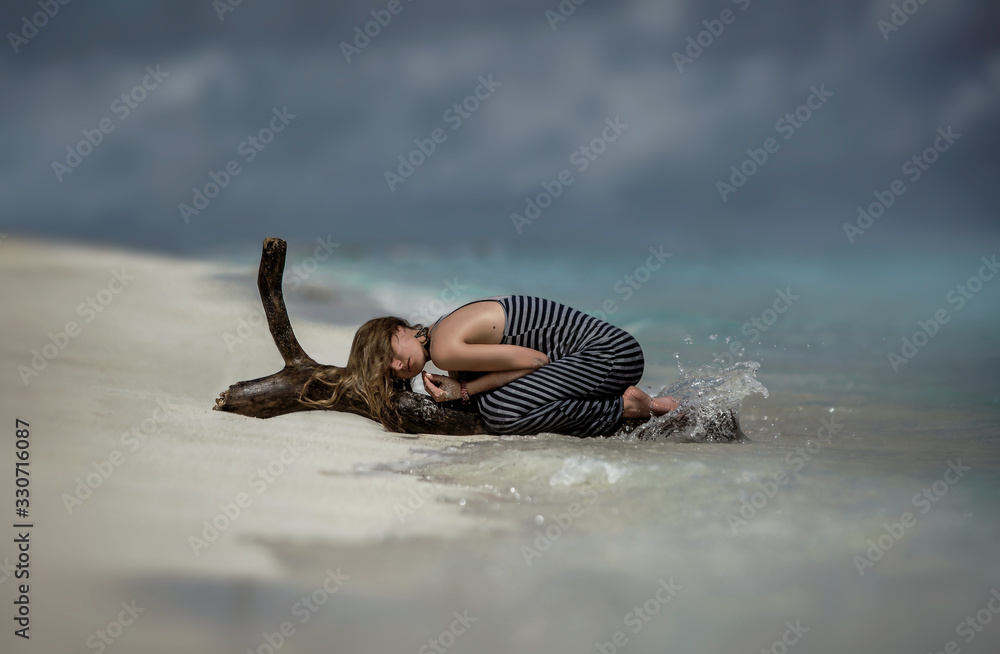 Beautiful woman in the ocean Beautiful woman in the ocean