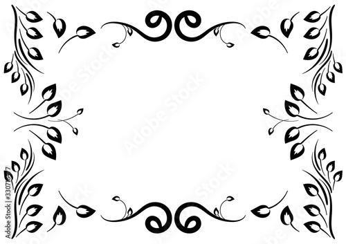black floral design frame for design work