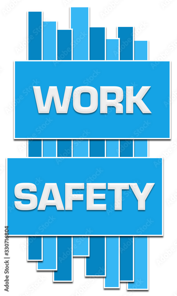 Obraz premium Work Safety Blue Vertical Squares Boxes