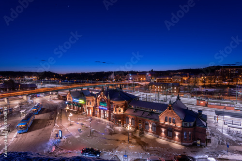 Boras Railway station - Sweden, the beautiful nature and snow photo