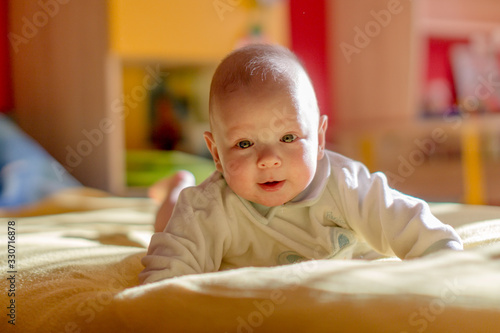 small cheerful toothless children large child portrait